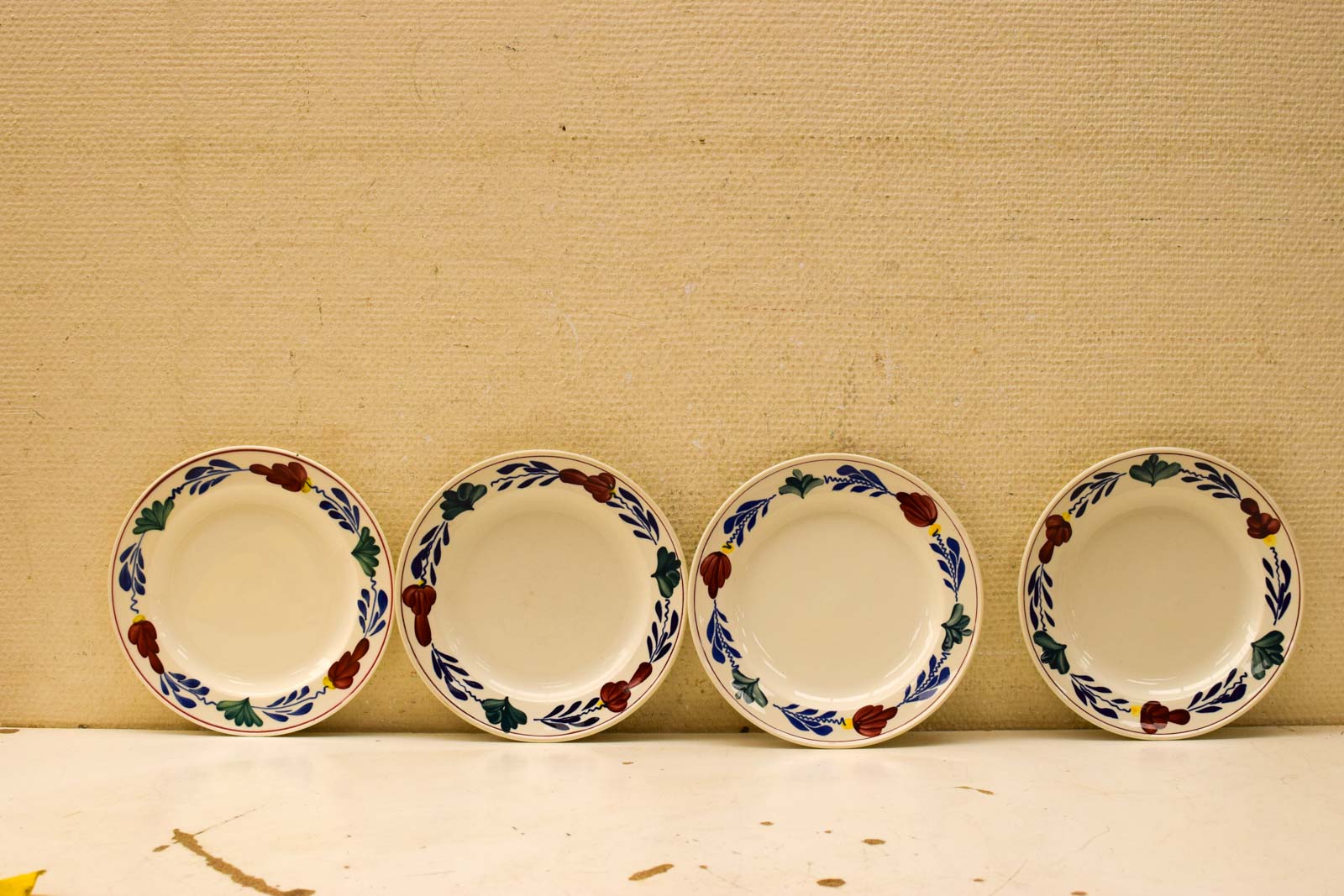 4 stuks Boch Boerenbont porseleinen borden 51163