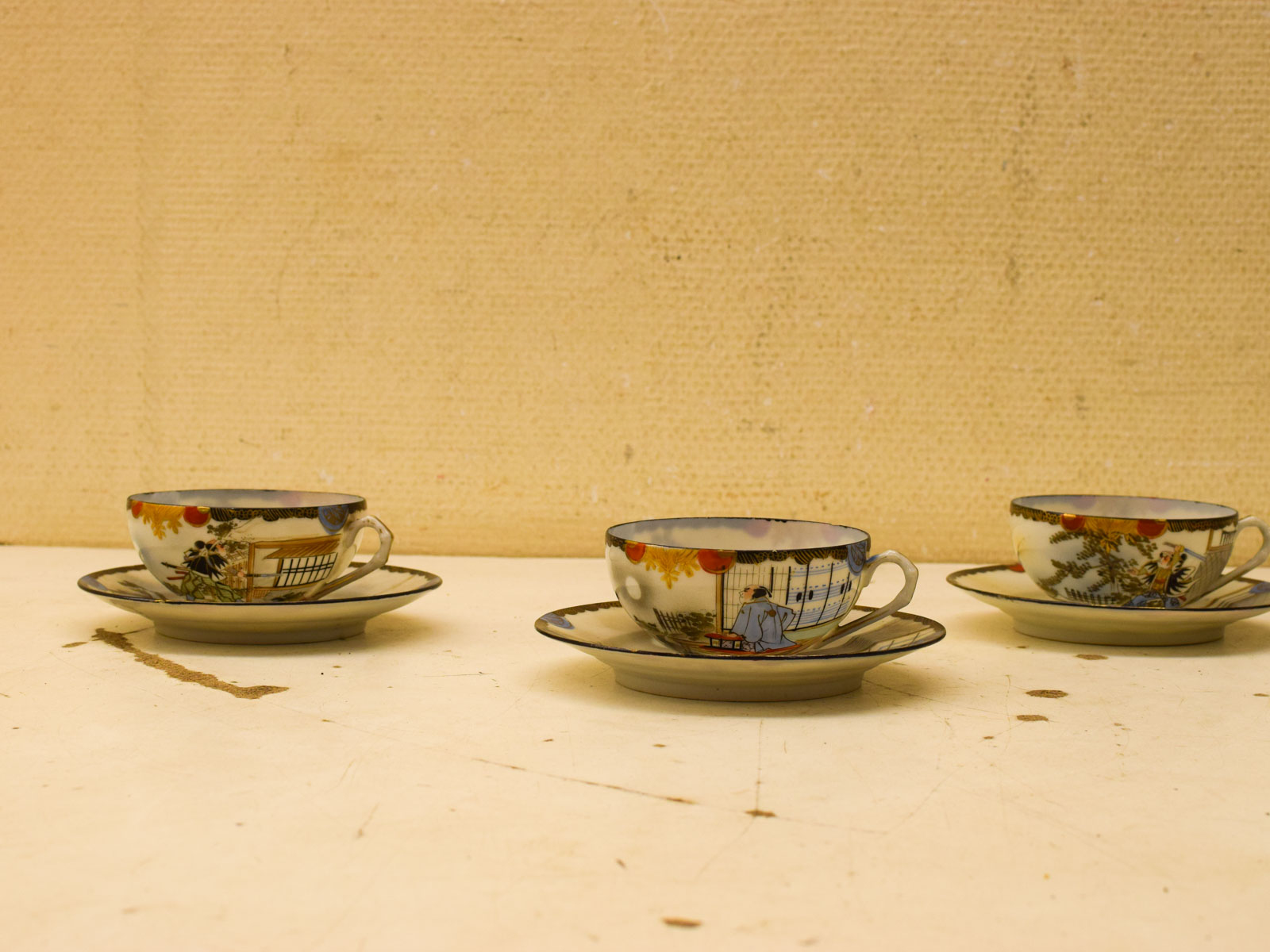 6 stuks porseleinen japanse kop en schotels  51288