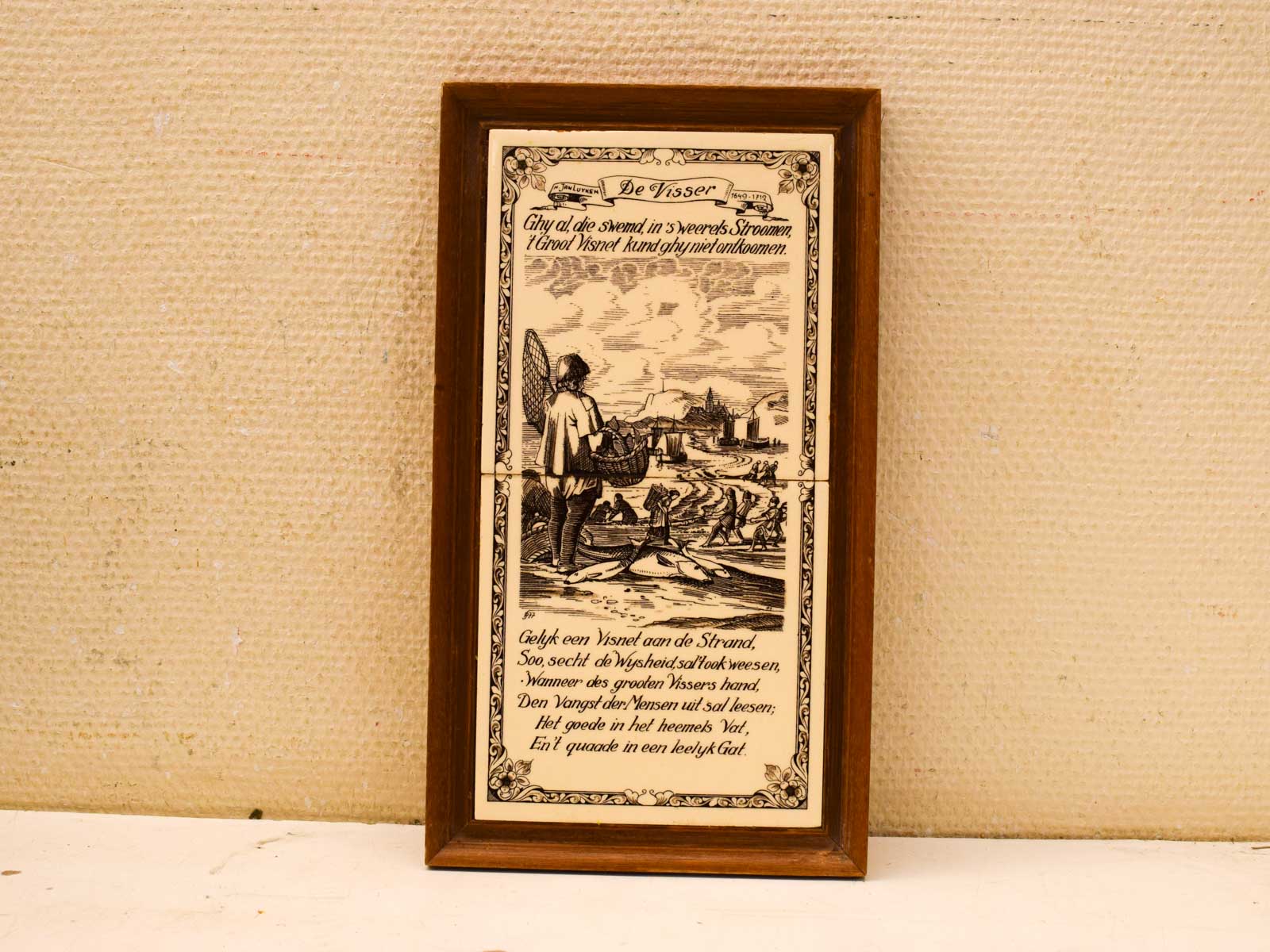 2 Wandtegels in een houten lijstje met text  51308