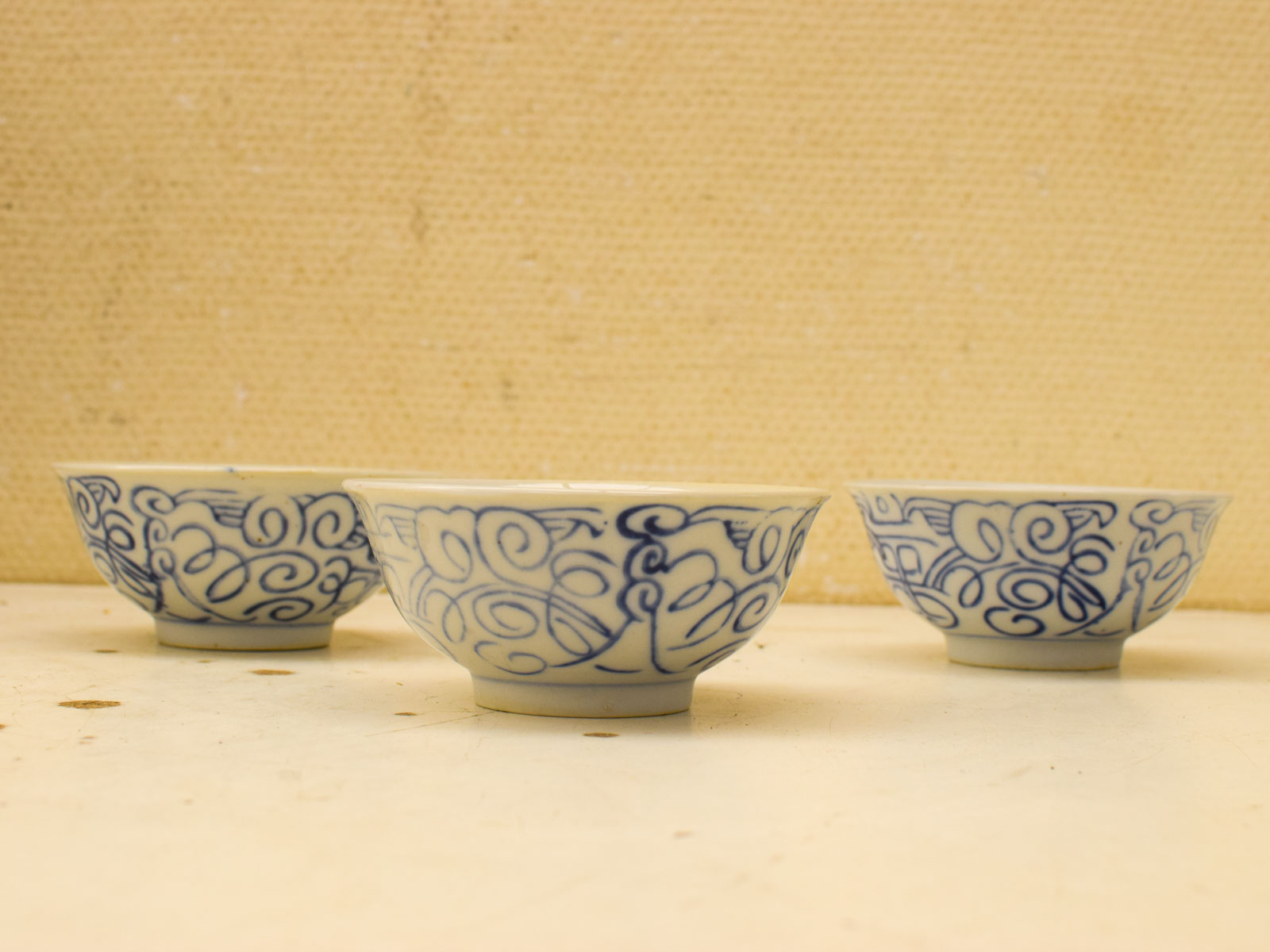 3 stuks Porseleinen Chinese schaaltjes/kommetjes 51309