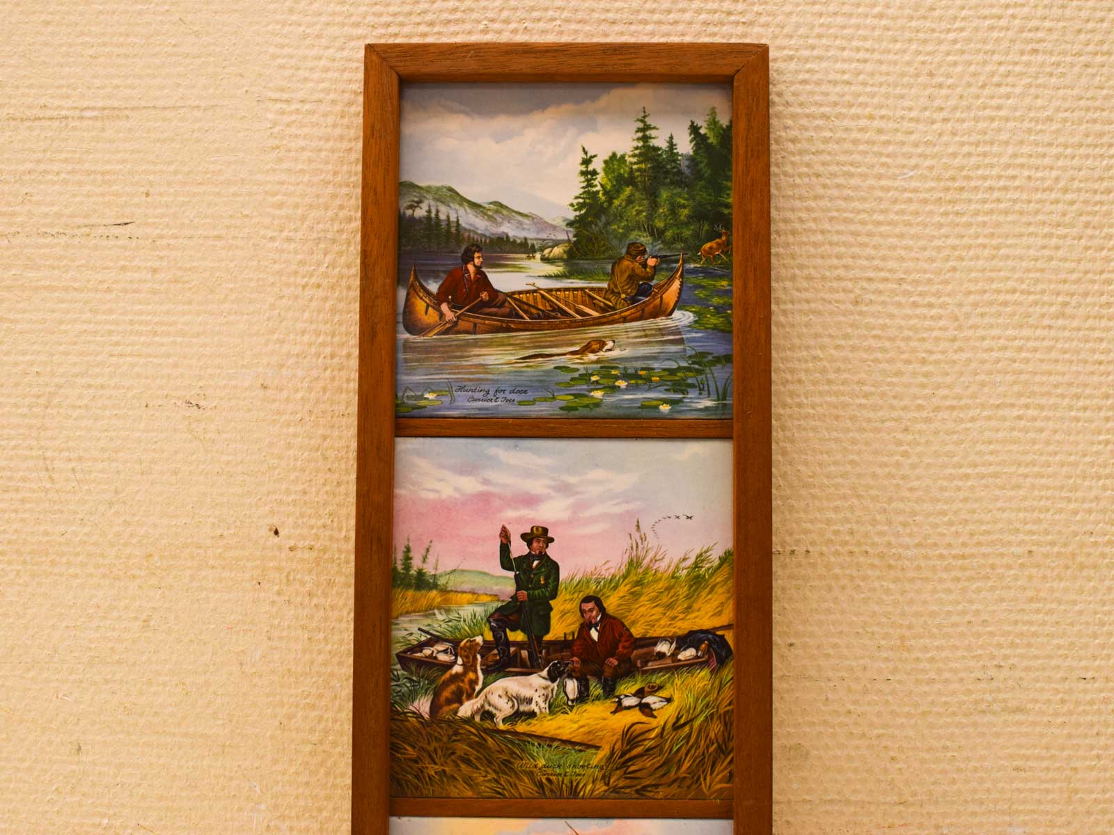 Alternative view of 4 tegeltjes ingelijst in een houten lijstje   51323