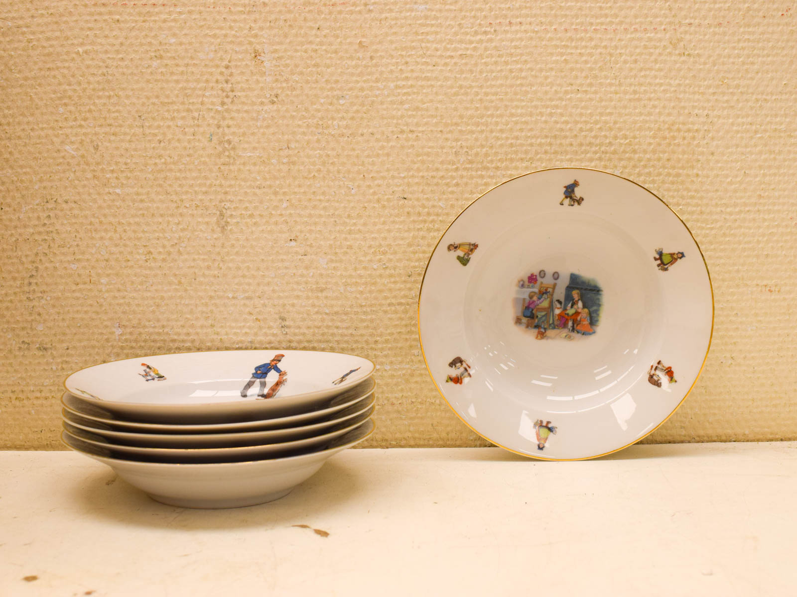 6 stuks Jager porseleinen diepe borden 51352