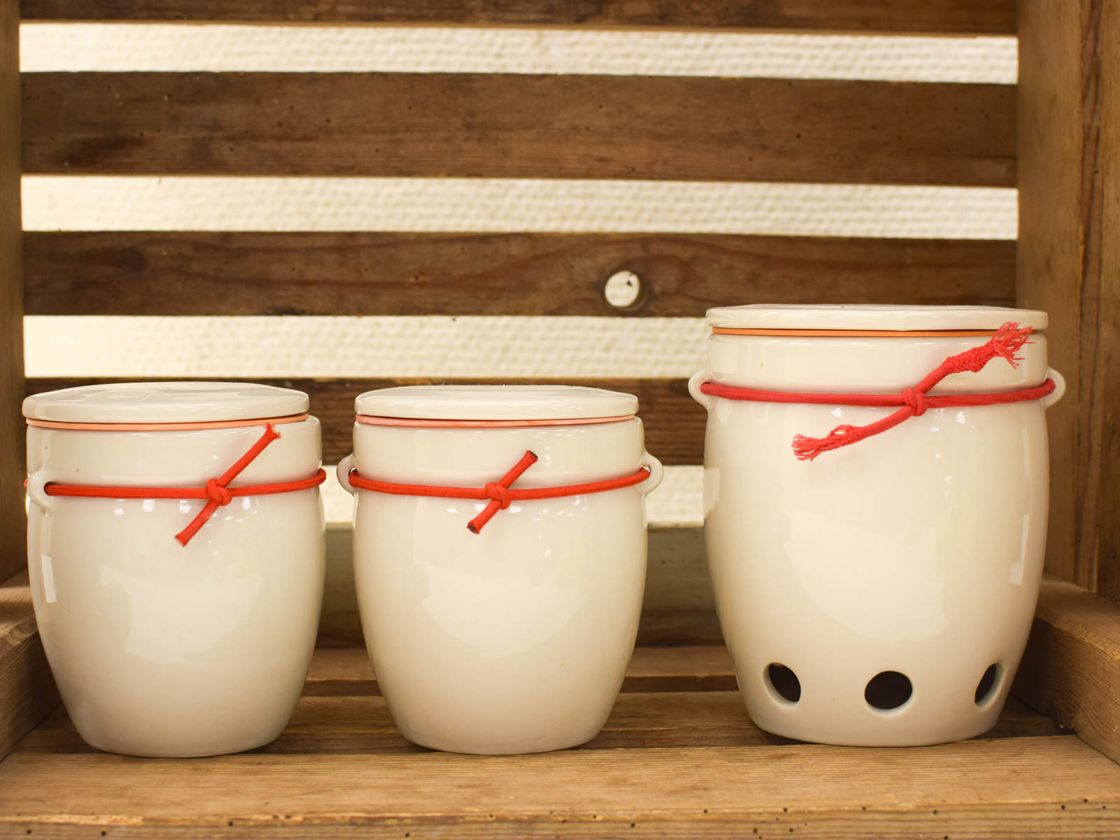 3 stuks porseleinen voorraadpotten 51483
