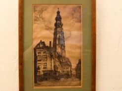 Alternative view of Ingelijste Ets Kerktoren van Middelburg 52732
